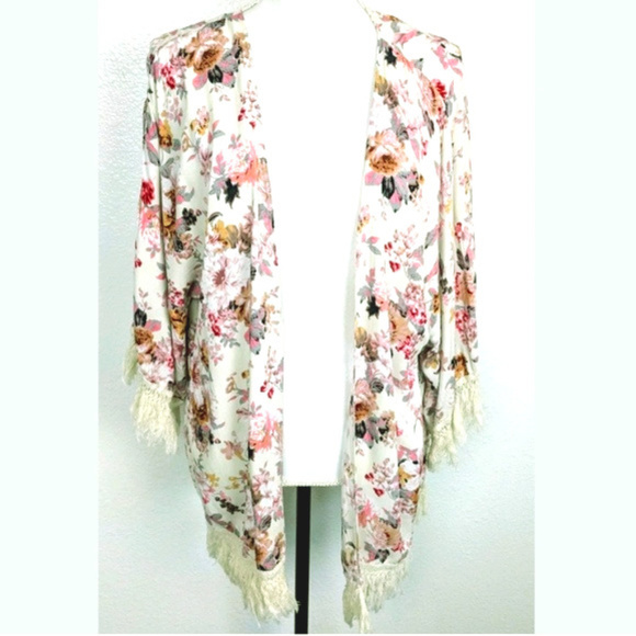 Umgee Tops - UMGEE FORAL KIMONO OPEN CARDIGAN